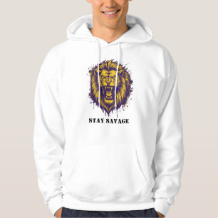 Blijf Savage Leeuw Grafisch Wild Alpha Leeuw Hoodie