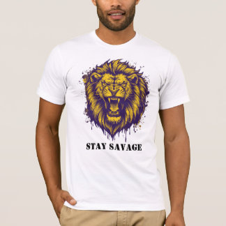Blijf Savage Leeuw Grafisch Wild Alpha Leeuw T-shirt