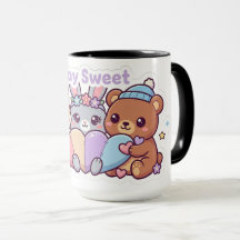 Blijf Schattig Kawaii Dieren Vrienden Pastel Koffi