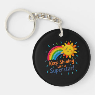 Blijf schijnen als een superster acryl sleutelhang sleutelhanger