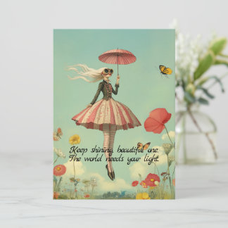 Blijf Schijnen Whimsical Meisje Wenskaart Kaart