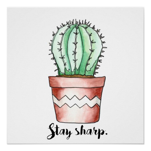 Blijf Sharp Cactus Poster Perfect Poster (Voorkant)