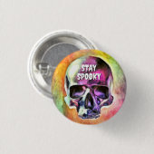 Blijf spookachtig. Button-badge Ronde Button 3,2 Cm (Voorkant /achterkant)