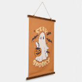 Blijf Spooky Ghost Hangend Wandkleed (Gebogen)