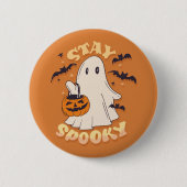 Blijf Spooky Ghost Ronde Button 5,7 Cm (Voorkant)