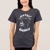 Blijf Spooky Ghost Tri-Blend Shirt (Voorkant)