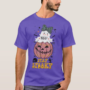 Blijf Spooky Halloween Boo Girl Ghost Kinder Pumpk T-shirt