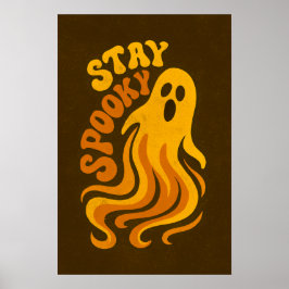 Blijf Spooky Halloween Ghost Poster