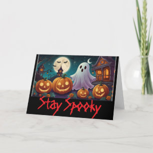 Blijf Spooky, Halloween Ghosts en Pumpkins Kaart