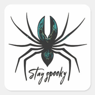 Blijf Spooky Halloween Spider Vierkante Sticker