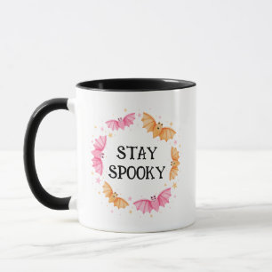 Blijf Spooky Leuke Vleermuizen Pastel Halloween Mok