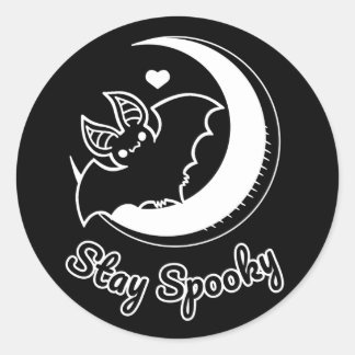 Blijf Spooky Ronde Sticker zwart
