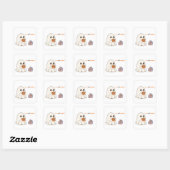 Blijf Spooky Schattige Ghost & Pumpkin Halloween P Vierkante Sticker (Vel)