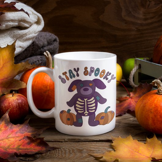 Blijf Spooky Schattige Skeleton Dog Halloween Koffiemok