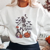 Blijf Spooky Skelet en Pompoen