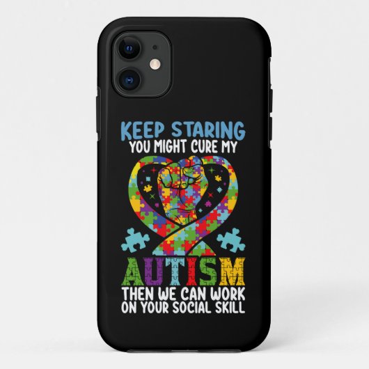 Blijf staren, je zou mijn autisme bewustzijn kunne Case-Mate iPhone case (Achterkant)