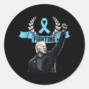 Blijf sterk Biden Patriotic Support Ribbon Prostat Ronde Sticker