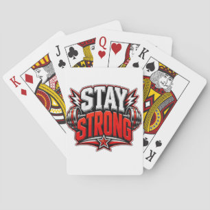 Blijf Sterk Fitness Motivatie Gym Workout Design Pokerkaarten
