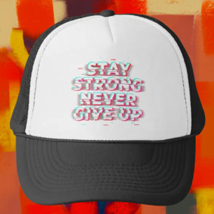 BLIJF STERK GEef NOOIT OP Petje Trucker Pet