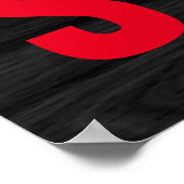 Blijf sterk Inspirerend grijs hout wit rood tekst Poster (Hoek)