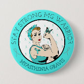 Blijf sterk Myasthenia Gravis Warrior Button (Voorkant)