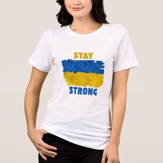Blijf sterk Oekraïne - Show uw steun Tri-Blend Shirt (Voorkant)