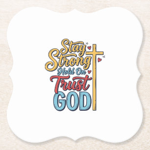 Blijf Sterk Vertrouw God Christelijk Kruis Shirt O Kartonnen Onderzetters