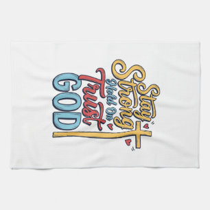 Blijf Sterk Vertrouw God Christelijk Kruis Shirt O Theedoek
