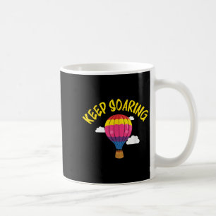 Blijf stijgende hete lucht ballon liefhebber motiv koffiemok