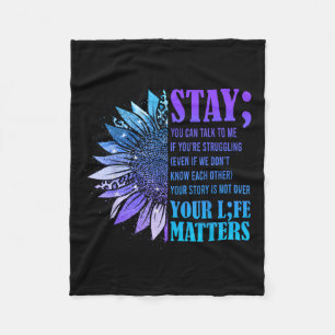 Blijf Suicide Prevention Awareness Positieve Motiv Fleece Deken