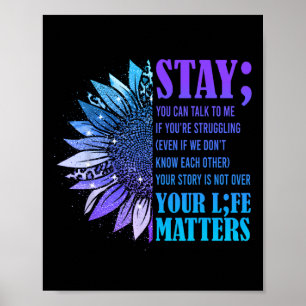 Blijf Suicide Prevention Awareness Positieve Motiv Poster