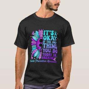 Blijf Sunflower Week van bewustwording van zelfmoo T-shirt