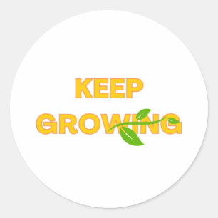 Blijf tekst ontwerpen met een groene wijnstok ronde sticker