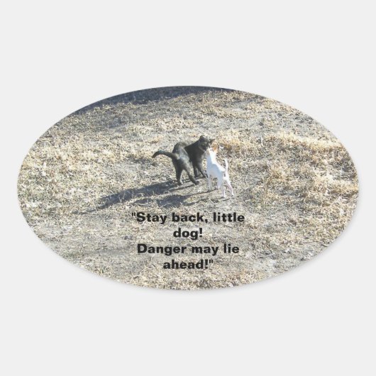 Blijf terug Kleine Hond Stickers (Voorkant)