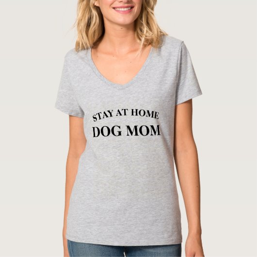 Blijf thuis Dog mama T-shirt (Voorkant)