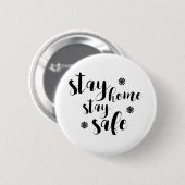 Blijf thuis en blijf veilig ronde button 5,7 cm (Voorkant /achterkant)