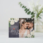 Blijf thuis en blijf veilig voor bruiloft Uitstel Aankondigingskaart (Staand voorkant)