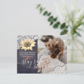 Blijf thuis en blijf veilig voor bruiloft Uitstel Aankondigingskaart (Staand voorkant)