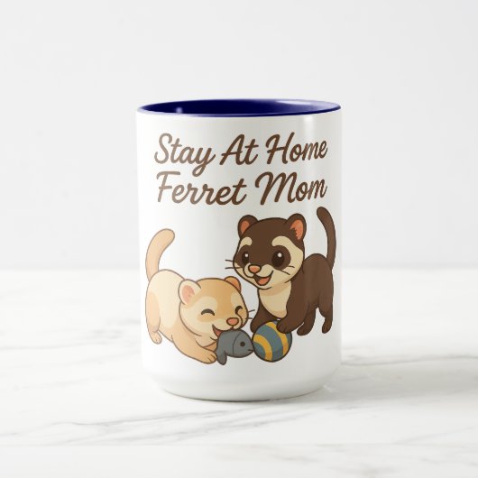 Blijf thuis Ferret Mom Coffee Mok (Midden)