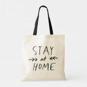 Blijf thuis | Handtekening lettertype Tote Bag (Achterkant)
