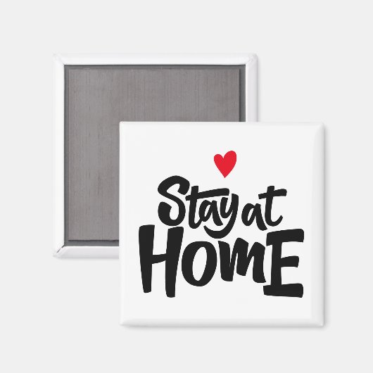 Blijf thuis in het hart magneet (Voorkant / Achterkant)