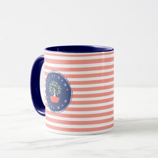 Blijf thuis in Plant Mam Bonsai Mok (Voorkant links)