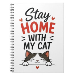 Blijf Thuis Met Mijn Kat Gezellig Introvert Kat Li Notitieboek