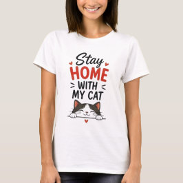 Blijf Thuis Met Mijn Kat Gezellig Introvert Kat Li T-shirt
