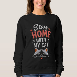 Blijf thuis met mijn kat, gezellige introvert katt trui