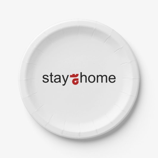 Blijf thuis papieren bordje (Voorkant)