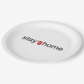 Blijf thuis papieren bordje (Gekanteld)