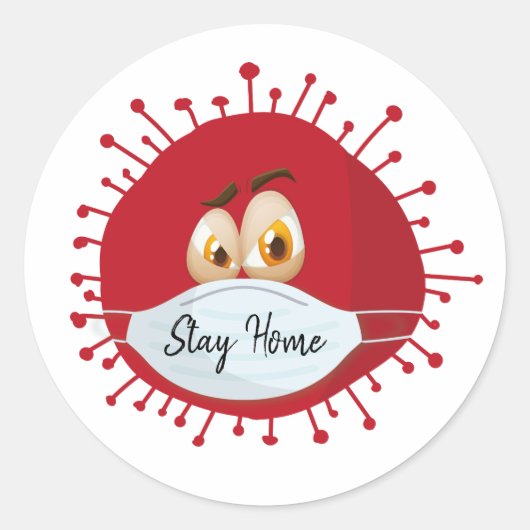 Blijf thuis ronde sticker (Voorkant)