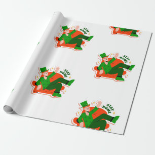 blijf thuis stevige patricks vergrendelen cadeaupapier