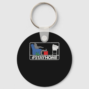 Blijf thuis TV Beer Televisie Show Cadeaus bekijke Sleutelhanger